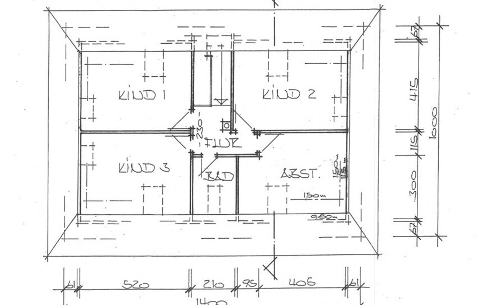Bemaßter Grundriss Dachgeschoss