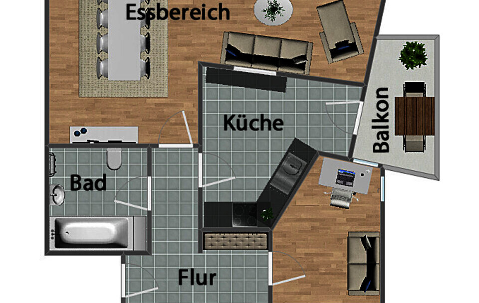 Grundriss (nicht maßstabsgetreu)