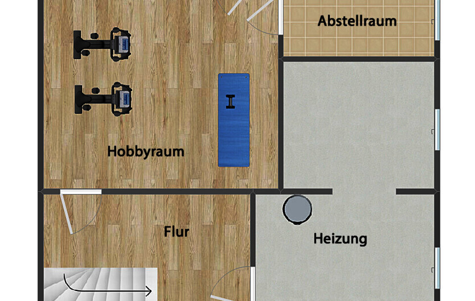 Grundriss Kellergeschoss (nicht maßstabsgetreu)