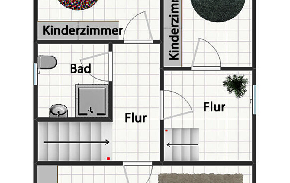 Grundriss Obergeschoss (nicht maßstabsgetreu)
