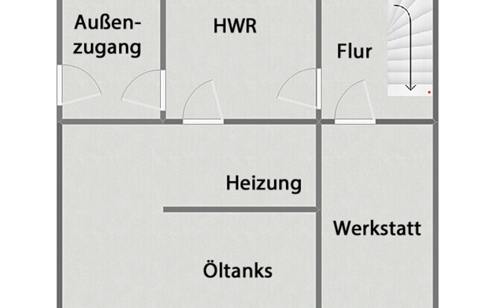 Grundriss Kellergeschoss (nicht maßstabsgetreu)