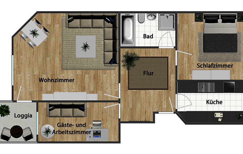 Grundriss (nicht maßstabsgetreu)
